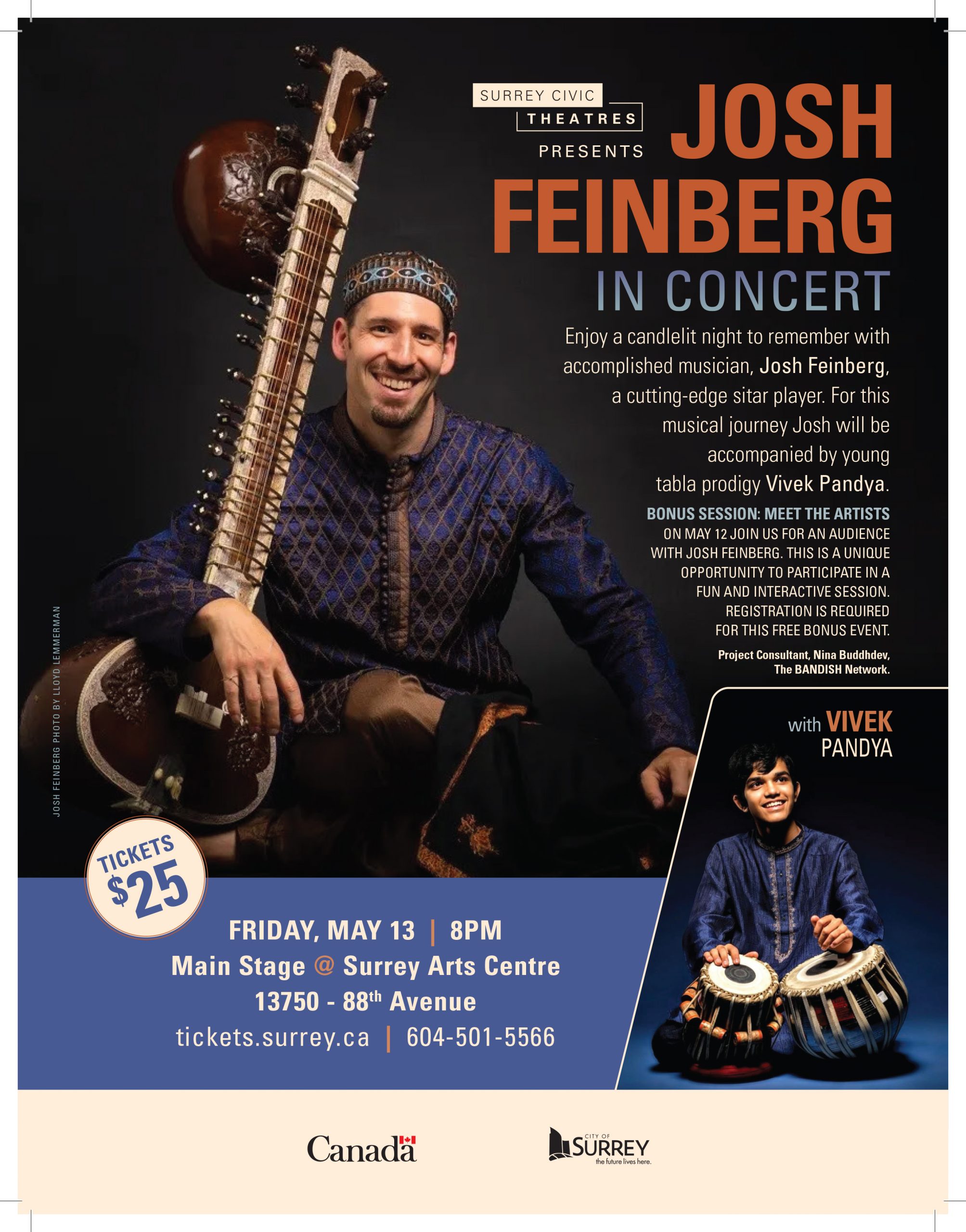 Surrey Civic Theatres Presents Josh Feinberg in Concert - Drishti Magazine