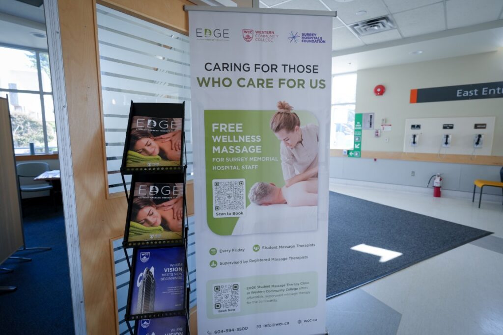 WCC and Surrey Hospitals Foundation Partner to Bring Free Wellness Massage to Surrey Memorial Hospital Staff